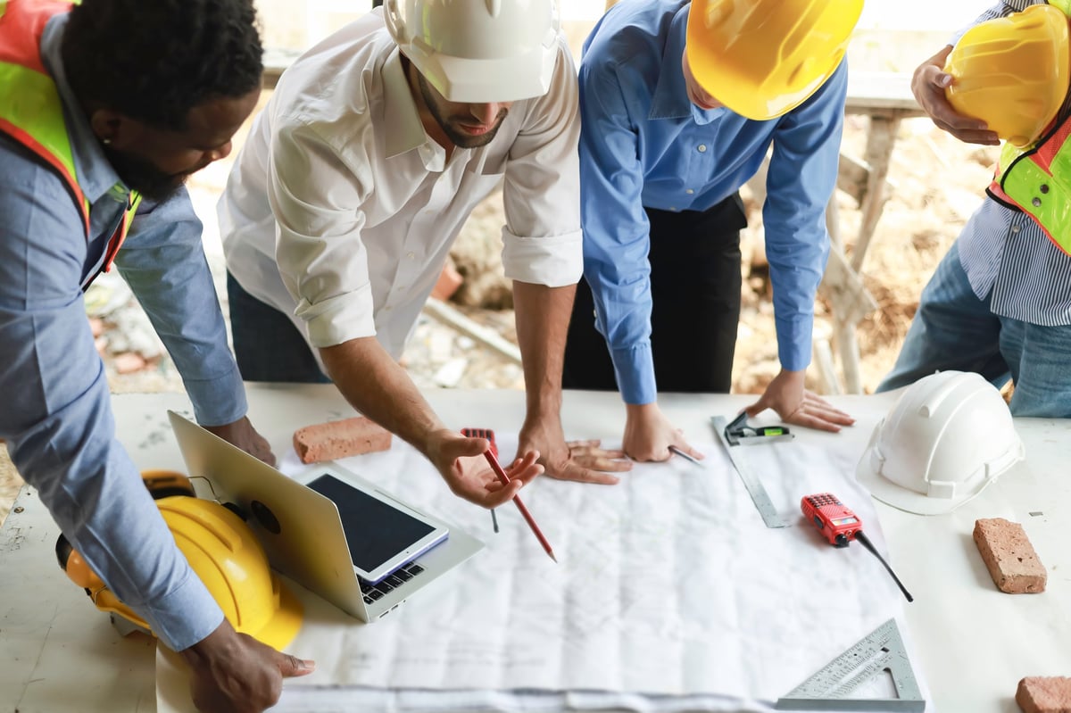 Construction site professionals